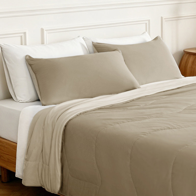 Ensemble d'édredon réversible 3 pièces Cooling, Double/Grand, Taupe