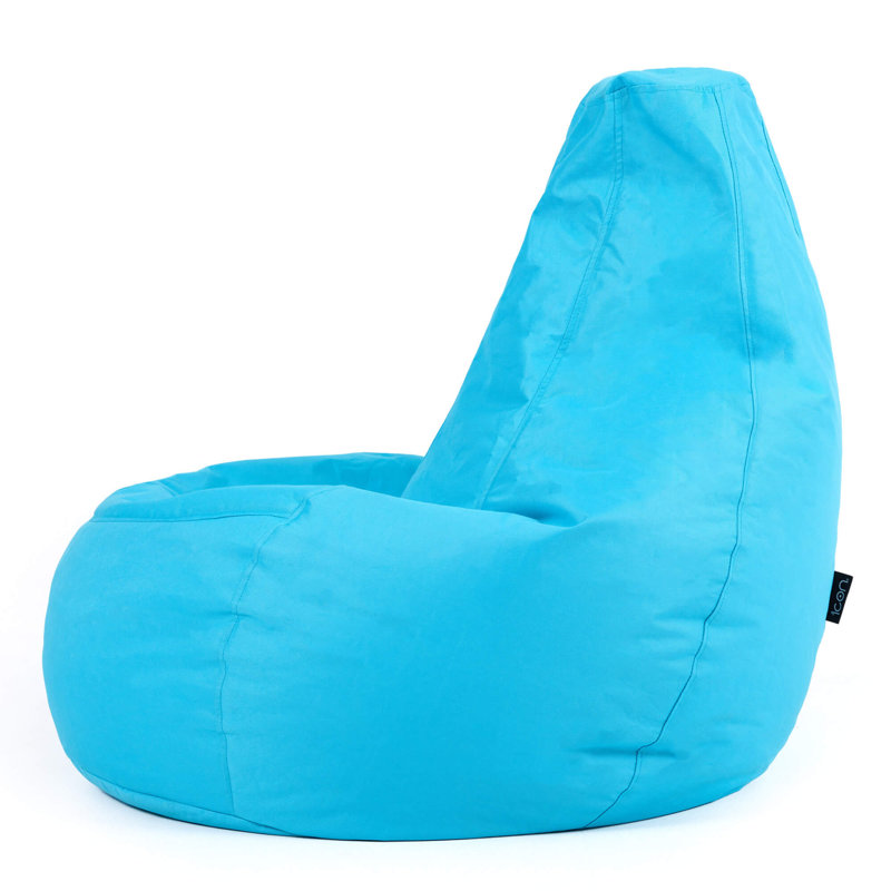 Bean Bag Bazaar Dalton Water-Resistant High Back Recliner Bean Bag, Light Blue