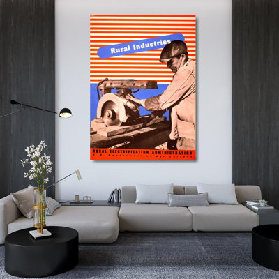 "Rurale Industries Electrification Administration, U.S.Department of Farm" par Lester Beall - Art mural sur toile tendue