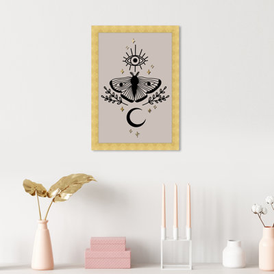 «Oliver Gal Cosmic Evil Eye Moth», reproduction d'art sur toile encadrée pour chambre à coucher