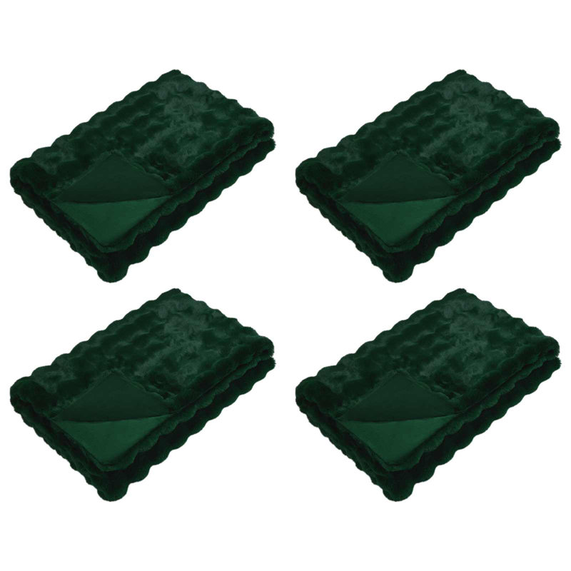6-36 Throw Blanket, Dark Green, 130cm x 150cm