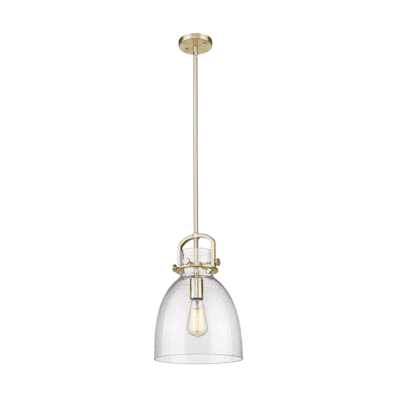 Luminaire suspendu à 1 lumière Badgett, Grainé, H 12,5 po x l 10 po x P 10 po, Bronze champagne