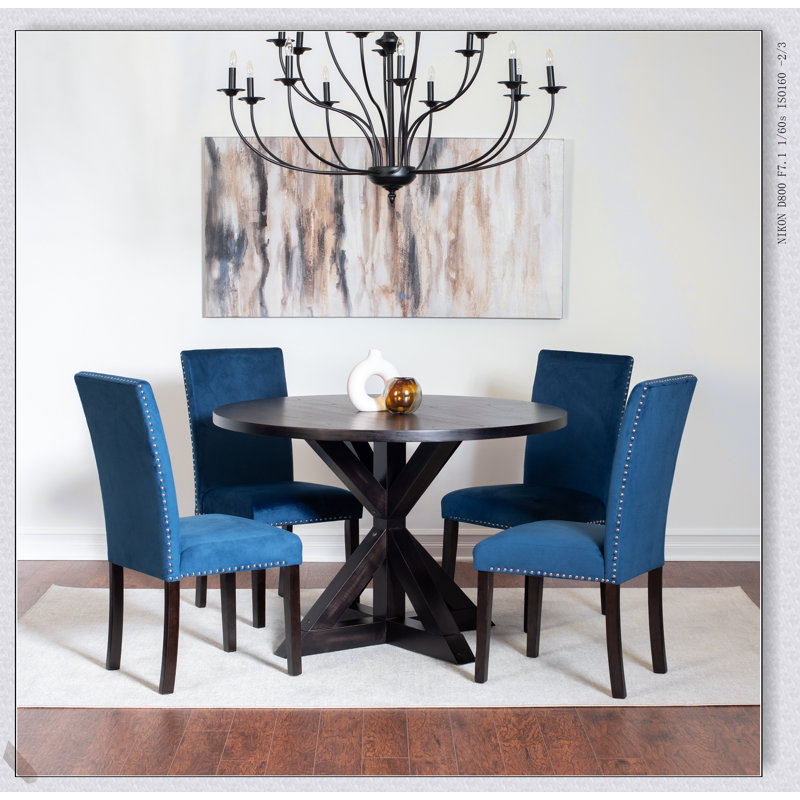 Ensemble de salle à manger 5 pièces Enbridge avec table croisée et 4 chaises ergonomiques, pour maisons modernes et rustiques