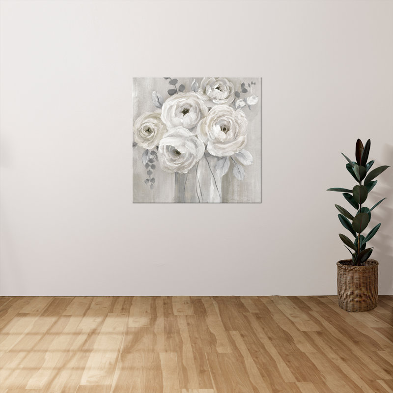 "Creamy Roses" par Nan, reproduction sur toile, H 24 po x l 24 po x P 1,5 po