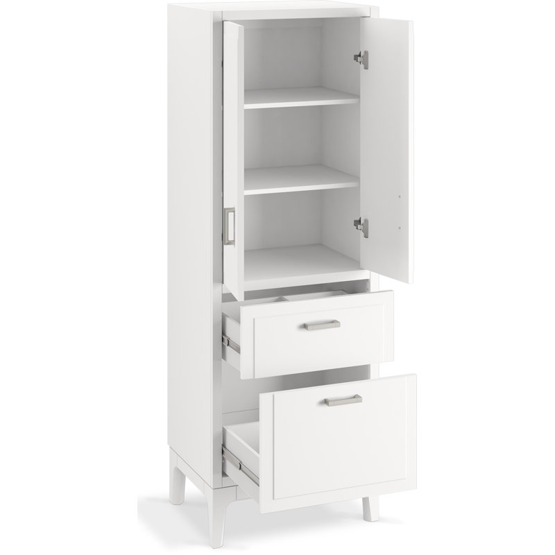 Seer 70-In X 24-In Linen Tower, White
