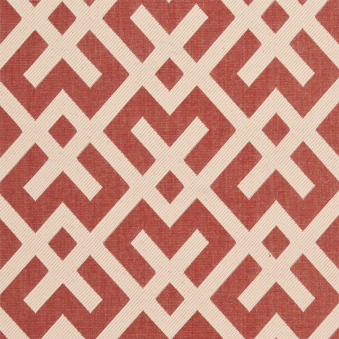 Arneshia Geometric Flatweave Red/Bone Area Indoor/Outdoor Area Rug, Runner 2'3" x 8'