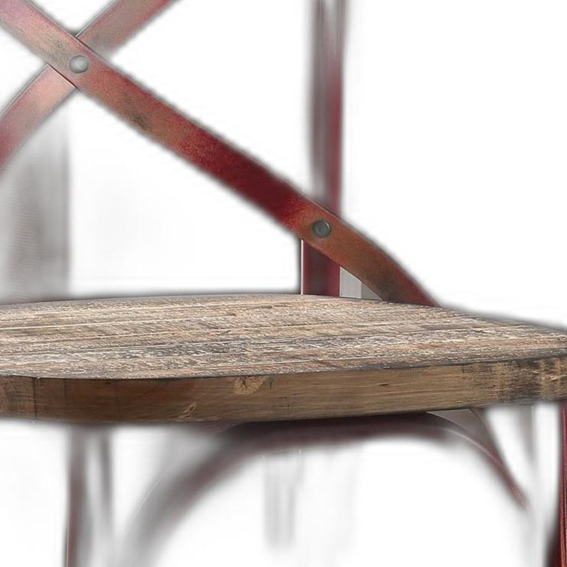 Veale Yahir Armless Bar Stool, Antique Red