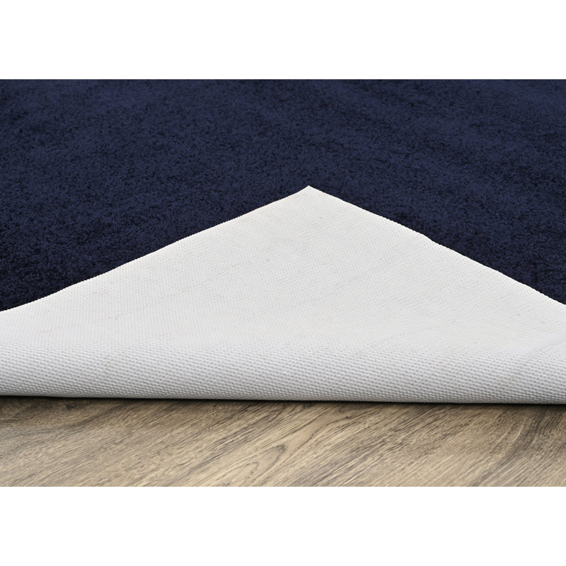 Monarrez Nylon Bath Rug with Non-Slip Backing, Navy, Single- 72" L x 48" W