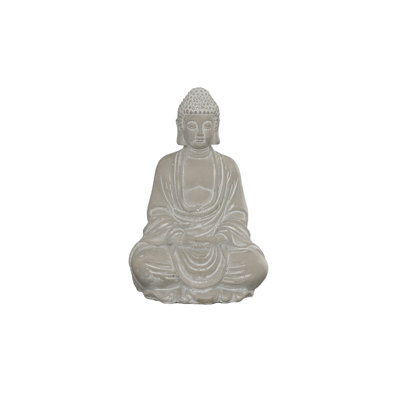 Cement Buddha Gray..8.50"x7.25"x12.00"H