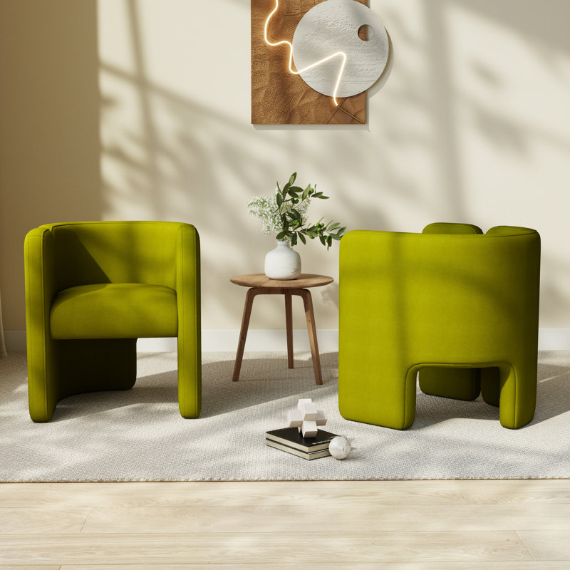 Jaimyn Upholstered Barrel Chair, Green