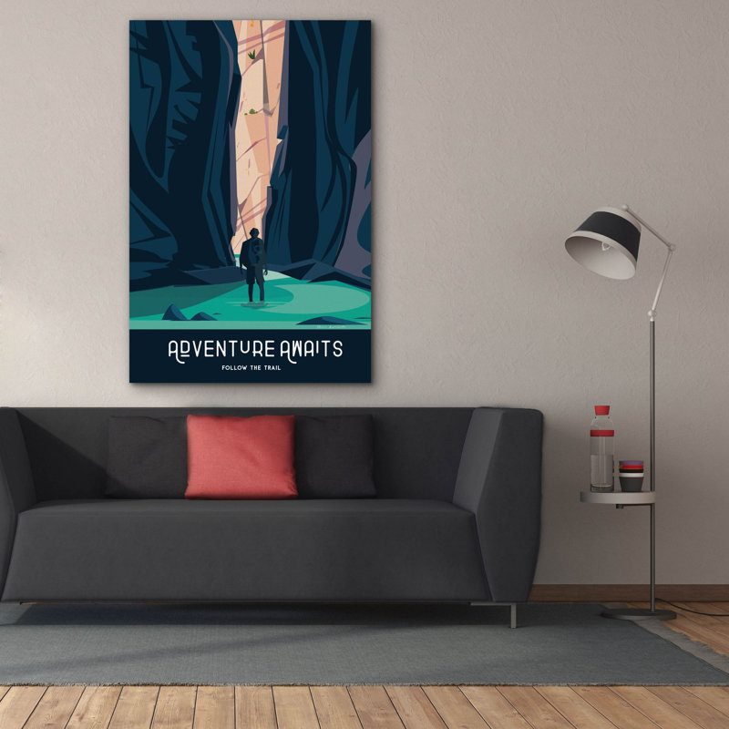 Toile épique «Adventure Awaits» par Omar Escalante, H 60 po x l 40 po