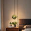 Suspension globe à cordon réglable - Abat-jour en PE doré avec effets miroir et lave, éclairage d'îlot pour chambre, décoration intérieure élégante