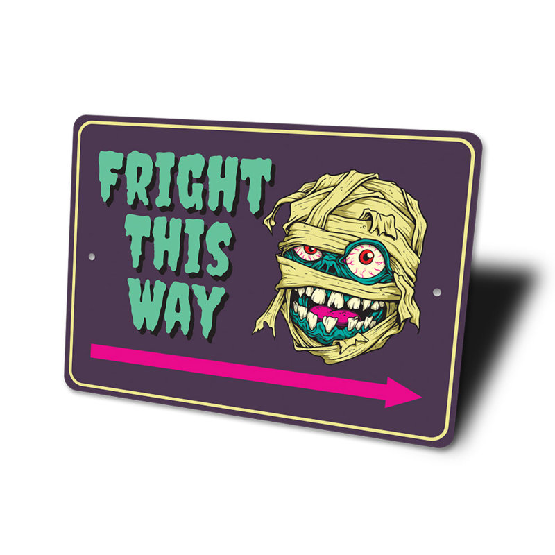 Panneau «Fright This Way» en aluminium, H 10 po x l 14 po x P 0,04 po