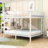 Queen Over Queen Metal Bunk Bed With Ladders-1439958884