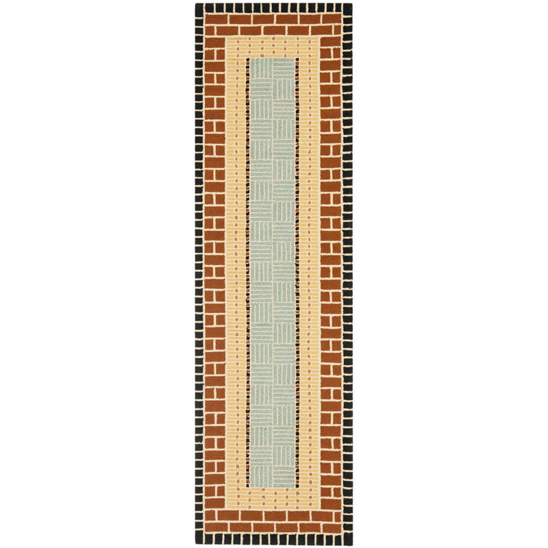 Bowden Hand Hooked Performance Geometric Rug, Runner 2'3" x 6'