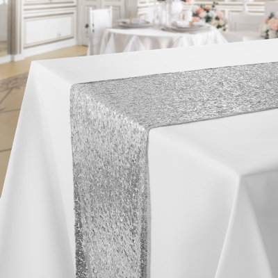  Solid Color Sequin Table Runner