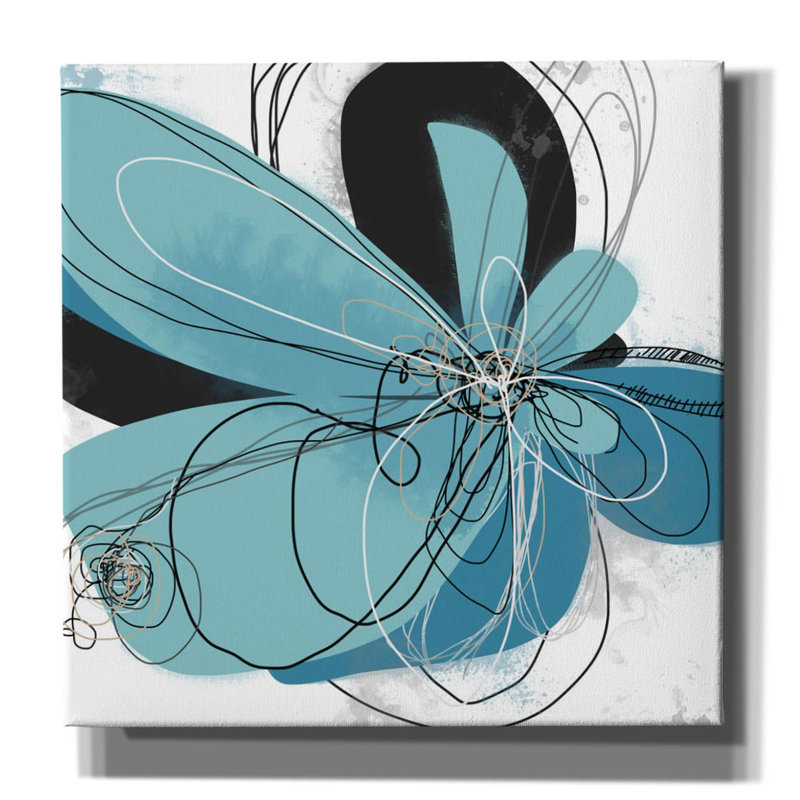 «Azul Poetry 2» par Jan Weiss, art mural sur toile, H 18 po x l 18 po x P 0,75 po