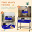 Tablettes de hamster avec cages combinant acier bleu et acier mesurant 33 x 18,5 x 35 pouces