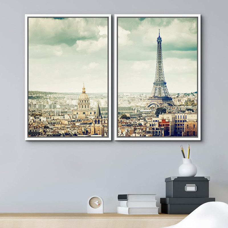 Tour Eiffel, Paris, France, paysage urbain, vue sur la nature, paysage, photographie, décor, Blanc, H 24 po x l 16 po