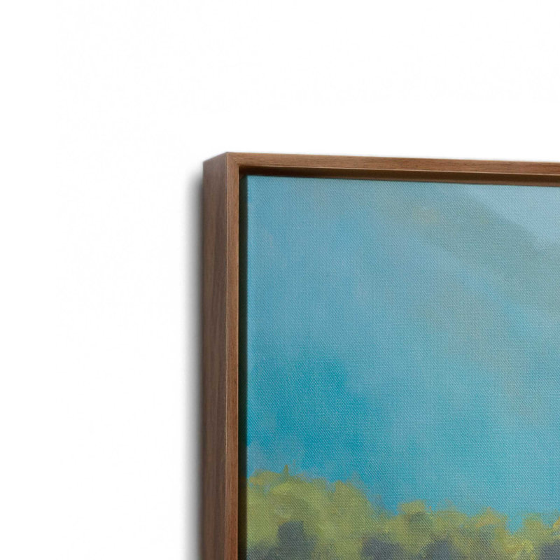 «Blue Ridge Cows Grazing» par Carson Overs passer, reproduction d'art sur toile, H 12 po x l 16 po, Cadre flottant, Brun