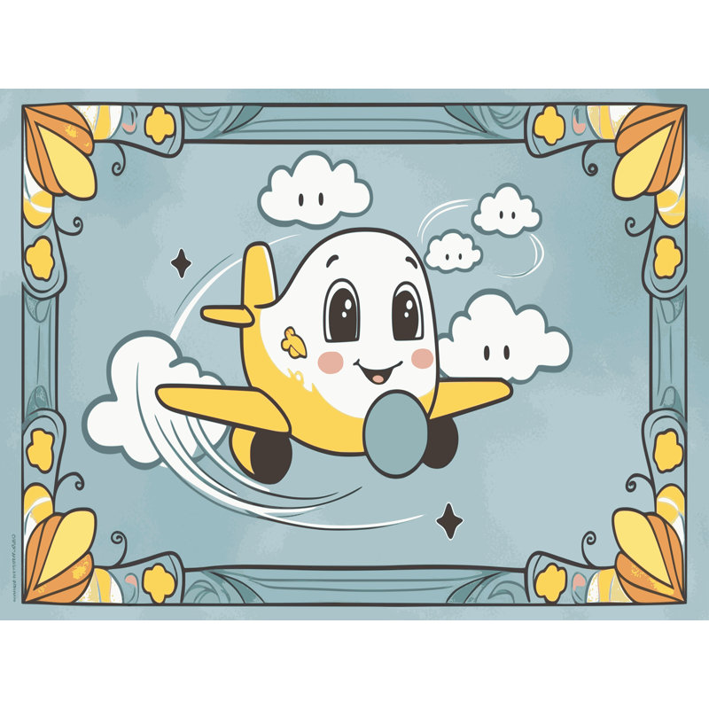 Zoomie Kids Cars Plane Train Kids Rug, Rectangle 2' x 3'