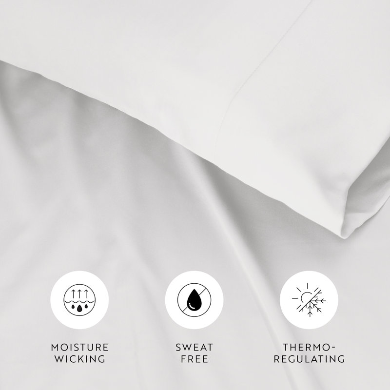 Pillow Case Cooling 100% Rayon From Bamboo Silky Soft, Standard Pillowcases, White