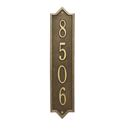 Norfolk Personalized Vertical 4-Line Wall Address Plaque