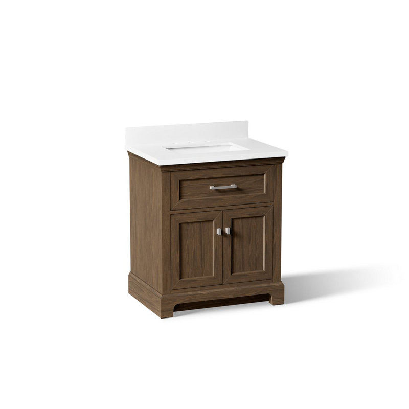 Meuble-lavabo avec lavabo et plateau en quartz Charlemont, 30"