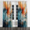 Teal Orange Bold Abstract Flow Collage II - Rideau à œillets moderne - Velours obscurcissant - 1 panneau