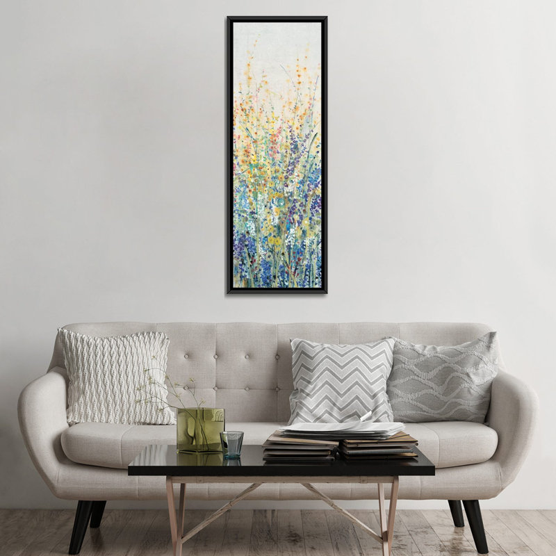 «Wildflower Panel I» par Timothy O, reproduction sur toile, H 48 po x l 16 po x P 1,5 po, Toile encadrée noire