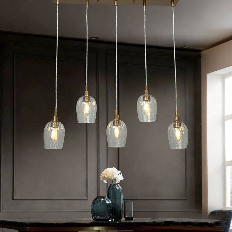 Luminaire suspendu pour îlot de cuisine 5 lumières