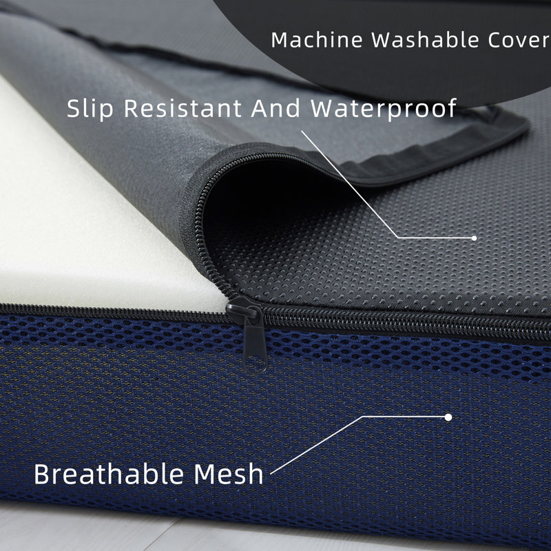 Summer Camping Trifold Mattress,Sleeping Mats for Adults,Memory Foam Folding Pad,Cool and Breathable,Machine Washable Mesh Cover,Floor Mattress,Guest Bed,Compression Packaging,75"x30"x4"