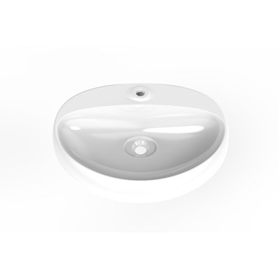 Lavabo de salle de bain mural ovale en porcelaine avec trop-plein 17,5 "CastelloUSA Rosaria