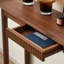 Console rectangulaire en bois massif de couleur noyer noir-131427399