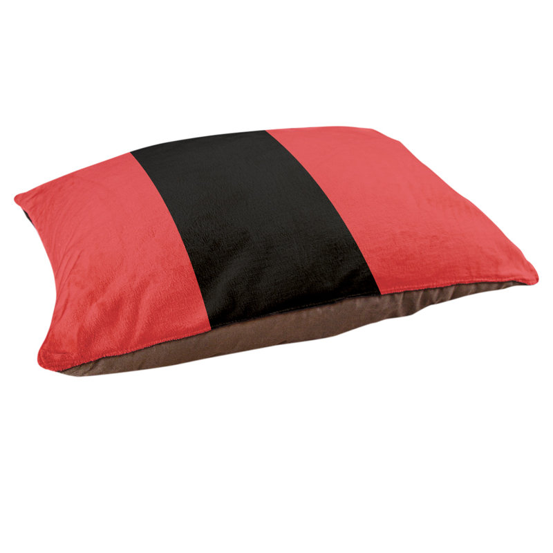 Oreiller Maryland, Grand (l 40 po x P 30 po x H 6,5 po), Rouge / noir / rouge