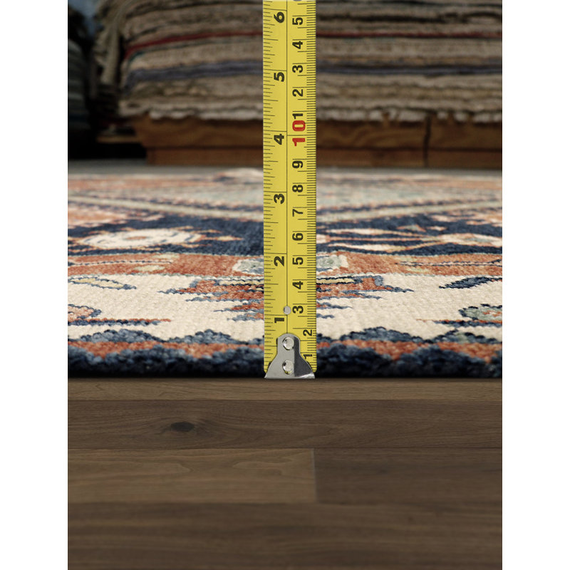 Kazak Hand Knotted Wool Oriental Area Rug in Navy
