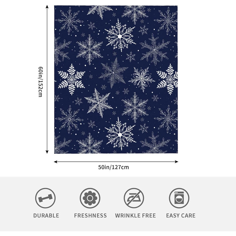 40 x 50 po Snowflake Blue Christmas