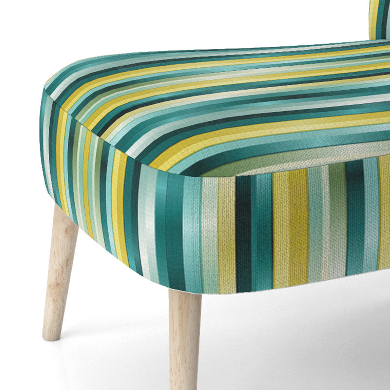 Chaise d'appoint rembourrée Serene Green Stripes