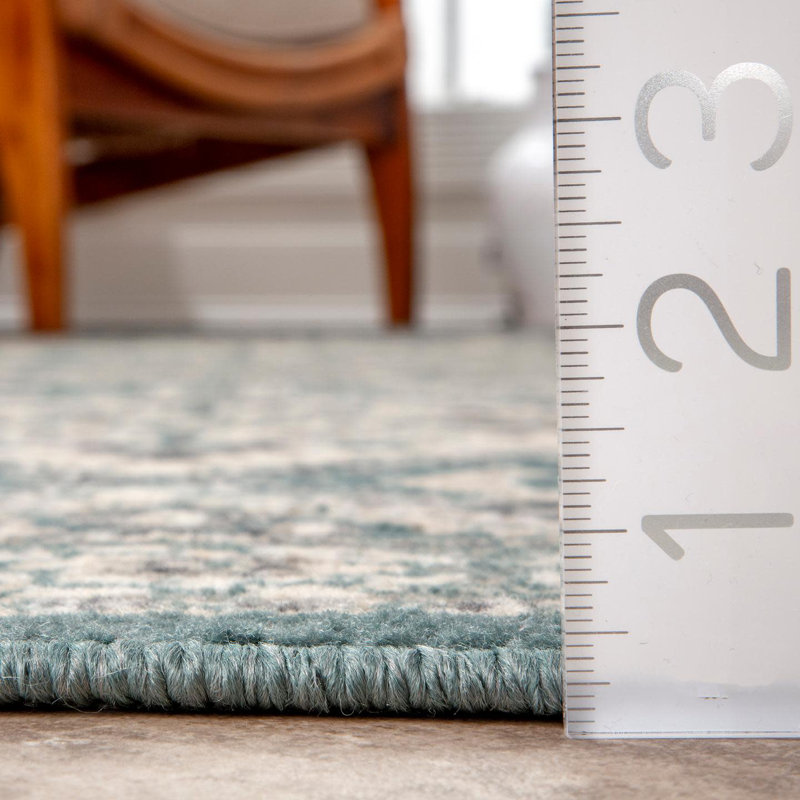Tapis bleu à motif de performance Southwestern Shawna, Rectangle 3 pi x 5 pi