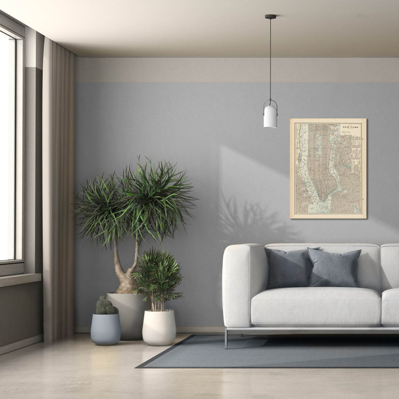  «New York City Map» par Wild Apple Portfolio, art mural sur toile, 26 po x 34 po, H 34 po x l 26 po