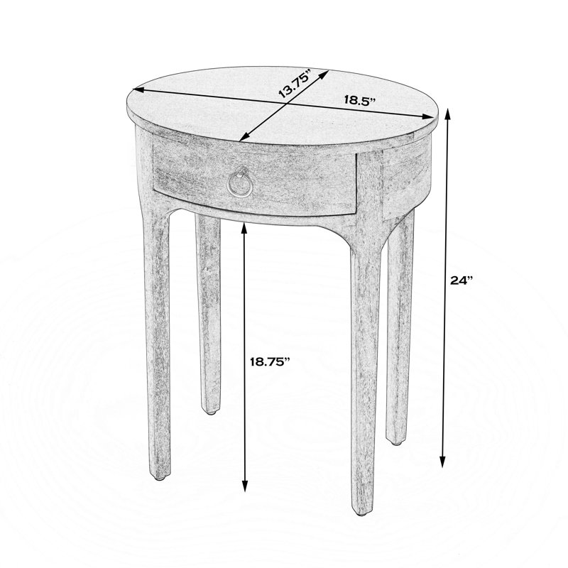 Alinia 1 drawer End Table