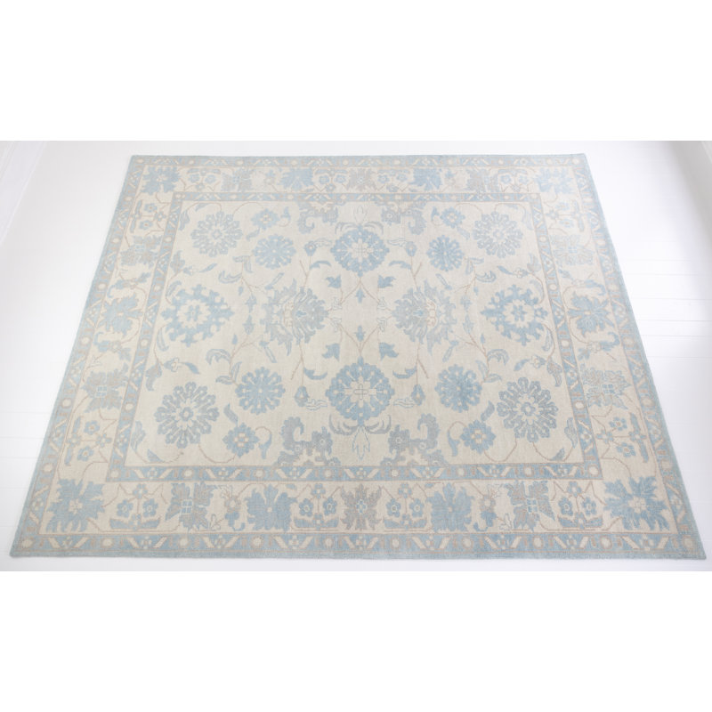 Estelle Hand Knotted Wool Floral Area Rug, Rectangle 12' x 15'