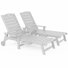 Adjustable HIPS Waterproof Pool Lounge Chair Wheels Lounge Chaise Set Outdoor Swimming Reclining Outdoor Chaise Lounge With Cup Holder Set Of Two