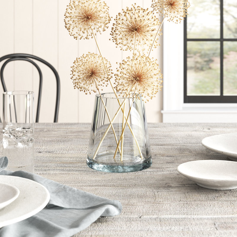 Handmade Glass Table Vase, 6" H x 5.7" W x 5.7" D