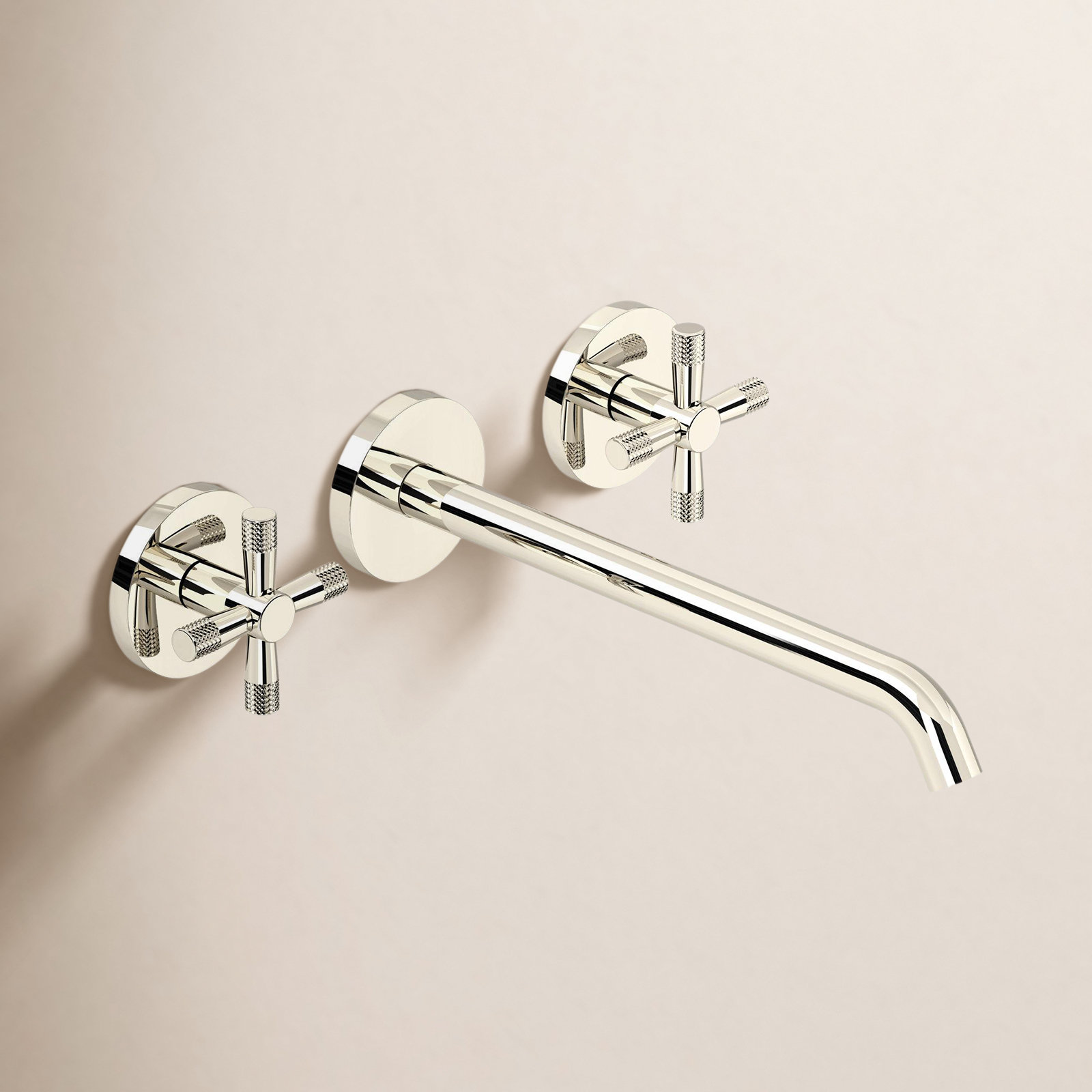 Terrell 2 Handle Wall Roman Tub Faucet, Polished Nickel