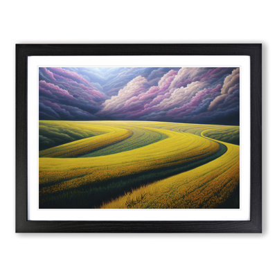 Soothing Spring Meadow Landscape - Framed Print