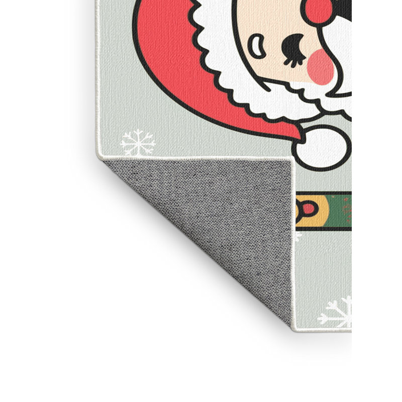 Tapis de vacances d'hiver de Noël lavable The Holiday Aisle®, Rectangle 6 pi x 9 pi