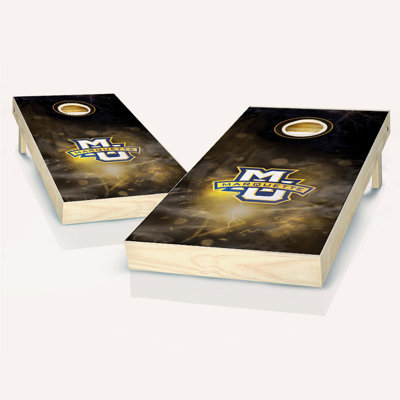 Ensemble de jeu de cornhole en bois massif 2 pi x 4 pi avec étui de transport et lumières NCAA
