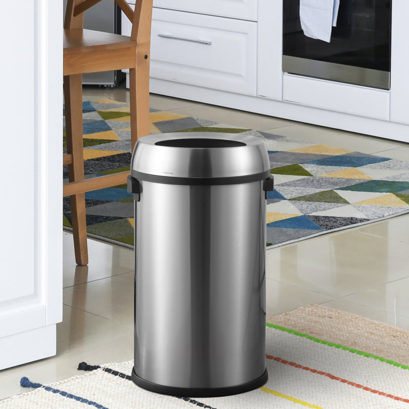 17.2-Gallon Stainless Steel Open-Top Trash Can