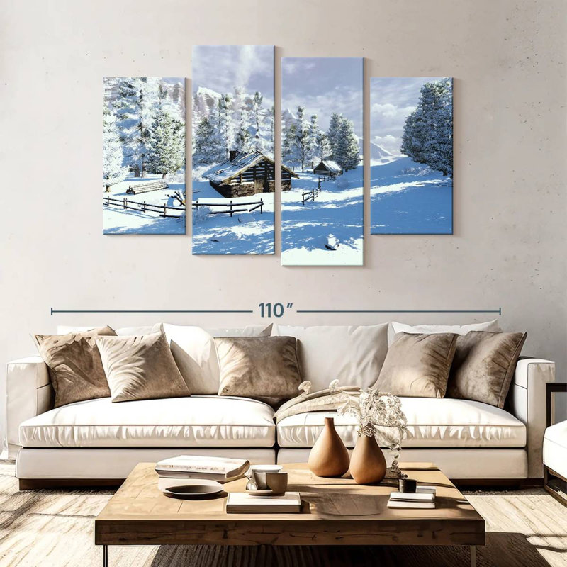 Alvord Cozy Winter Cabin, 54" H x 84" W